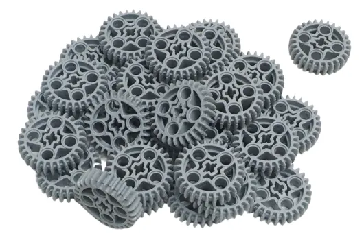 KBW Klemmbausteine Technik Zahnrad mit 28 Zähnen in hell grau 30Stück