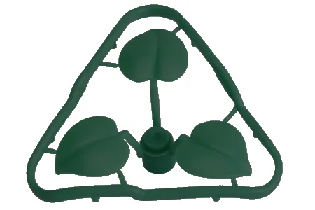 KBW Klemmbausteine Pflanze Blütenstiel 1x1x2/3 mit 3 großen Blättern in dunklegrün 50Stück