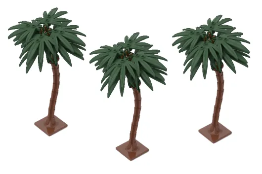 KBW Klemmbausteine Palme in dunkelgrün 3Stück