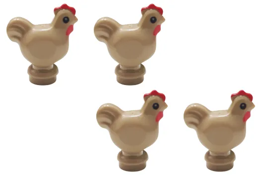 Klemmbausteine Tier Huhn in beige / tan 4Stück