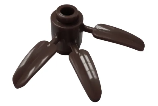 KBW Klemmbausteine Pflanzenblatt / Bambus rund 1x1 mit 3 Blättern in dunkelbraun 100Stück