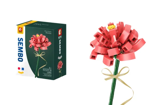 Sembo Klemmbausteine Blumen - Kamelie in Rot - 84 Teile