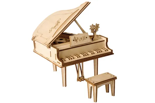Lasercut Holzbausatz Standmodell Musikinstrument Grand Piano - 74 Teile