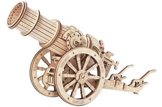 Lasercut Holzbausatz Funktionsmodell Kanone - 158 Teile