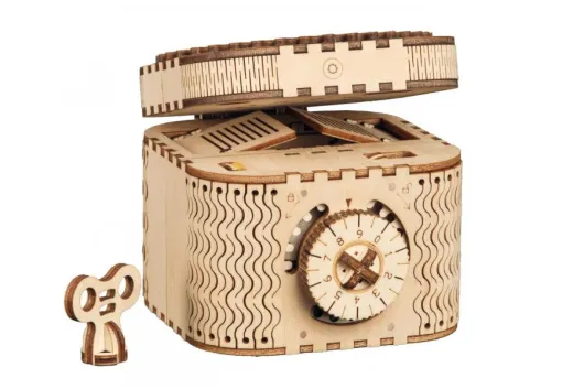 Lasercut Holzbausatz Funktionsmodell Schatztruhe - 123 Teile