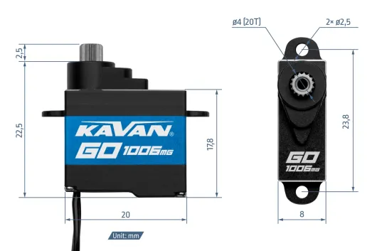 Kavan GO Servo Nanoservo GO-1006MG 0,052s/60° - 3,0kg.cm