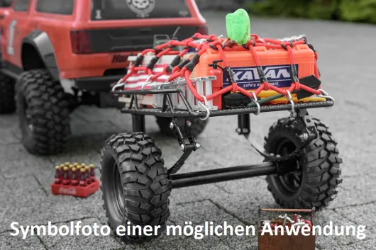 RC Crawler Scalezubehör 1/10 Dachträgernetz rot