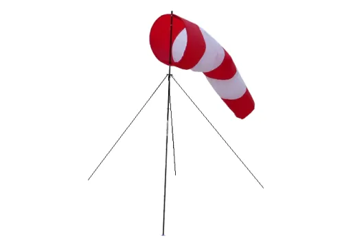 Windsack im Airport Design 180cm mit einem zusammensteckbaren Haltestab und Abspannvorrichtung