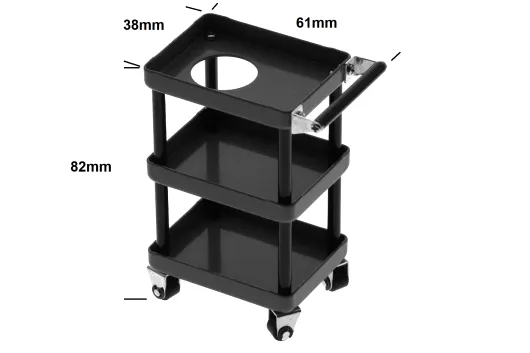 RC Crawler Scalezubehör 1/10 Werkstattwagen Montagewagen 3Etagen 61x38x82mm in schwarz