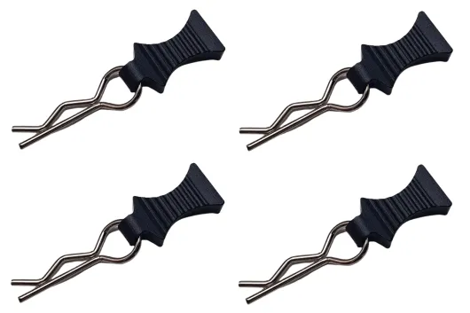 RC CAR Karosseriesplinte Easy Pull Aluminium-Karosserieklammern schwarz für 1/10 Autos 4Stück