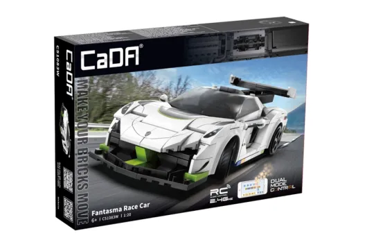CaDA Klemmbausteine Fantasma Race Car - RC Set RTR mit Fernsteuerung oder via APP und Antriebsset - 322 Teile