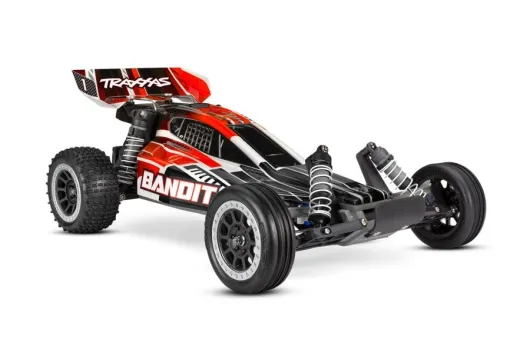Traxxas Bandit rot 1/10 2WD Extrems-Sports-Buggy RTR Brushed, mit Akku und 4A USB-C-Lader