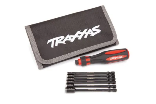 Traxxas Werkzeug-Set mit Tasche Speed-Bit Master-Set Speed-Bit Griff und 6x Nußdreher 1/4 Zoll (4,0 4,5 5,0 5,5 7,0 8,0mm)