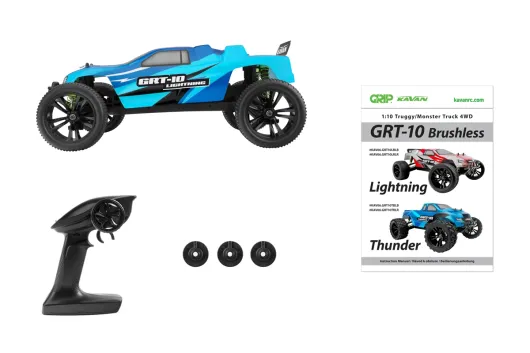 Kavan RC Auto GRT-10 Lightning in blau ART 4WD Brushless Truggy 1:10 2,4GHz ohne Akku und ohne Ladegerät