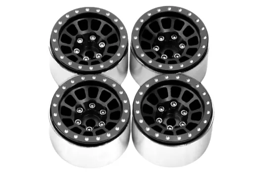 RC Crawler Scalezubehör 1/18 1,0Zoll 4x Aluminiumfelgen in schwarz für TRX-4M