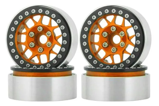 RC Crawler Scalezubehör 1/10 1,9Zoll Aluminiumfelgen in orange 4Stück