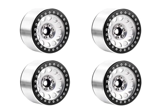 RC Crawler Scalezubehör 1/10 2,2 Zoll Aluminiumfelgen in silber 4Stück