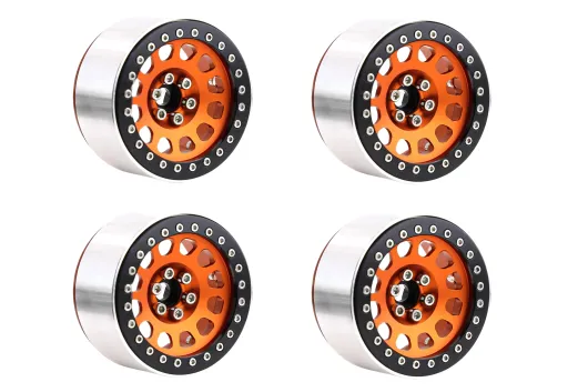 RC Crawler Scalezubehör 1/10 2,2 Zoll Aluminiumfelgen in orange 4Stück