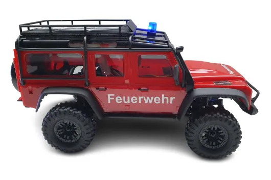 Traxxas TRX-4M LR Defender 4x4 EXKLUSIVMODELL Feuerwehr 1/18 Crawler RTR Brushed mit Akku und USB Lader