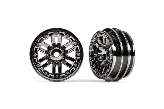 Traxxas Tuning Felgen 1,0 in schwarz-chrom 2Stück für TRX-4M 1/18