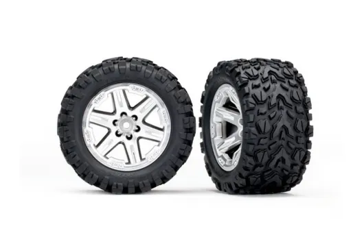 Traxxas Tuning Talon EXT Reifen auf RXT 2,8 Felgen in satin chrom 2Stück für Rustler 1/10