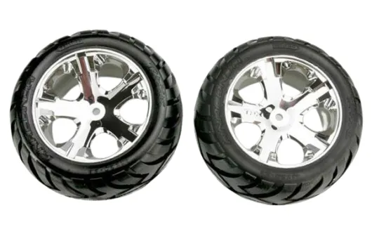 Traxxas Tuning Anaconda Reifen auf All-Star 2,8 Felgen in chrom 2Stück hinten für Stampede und Rustler 1/10