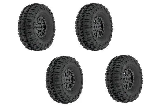 Pro-Line Tuning Trencher Reifen auf 1,0 Impulse Felge in schwarz 4Stück für Crawler 1/24