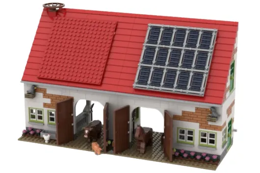 KiddiCraft Klemmbausteine Bauernhof Stall - 1114 Teile