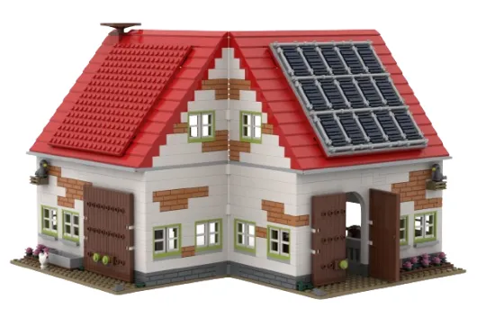 KiddiCraft Klemmbausteine Bauernhof Stall - 1114 Teile