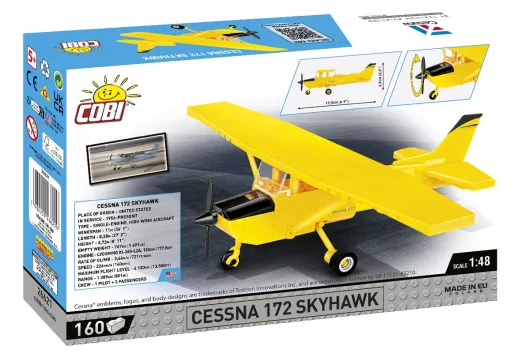 COBI Klemmbausteine Flugzeug Cessna 172 Skyhawk gelb - 160 Teile