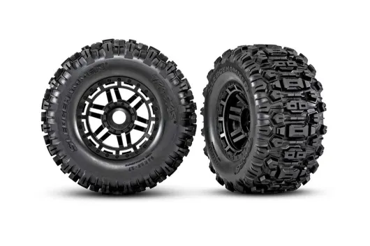 Traxxas Tuning Sledgehammer Reifen belted auf 17mm Felgen in schwarz 2Stück für Maxx 1/10