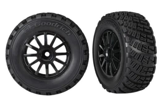 Traxxas Tuning Rally Reifen auf 2,2/3,0 Felgen in schwarz hinten 2Stück für Ford Fiesta 1/10