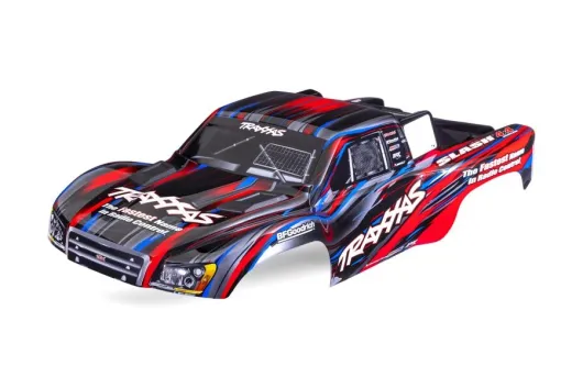 Traxxas Tuning Karosserie rot mit Aufkleber und Halterung Clipless für Slash 4x4 1/10