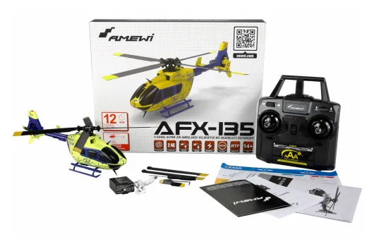 Amewi RC Heli Scale Hubschrauber EC-135 im Design der Alpine Air Ambulanz RTF Set