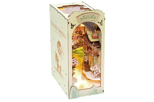 Lasercut Holzbausatz Bücherecke Falling Sakura 240 Teile