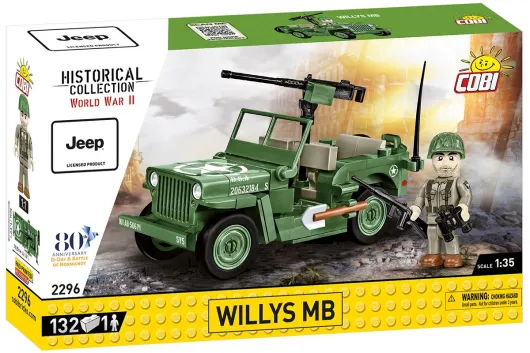 COBI Klemmbausteine Auto Jeep Willys MB und M2 Geschütz - 132 Teile