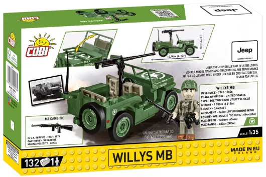 COBI Klemmbausteine Auto Jeep Willys MB und M2 Geschütz - 132 Teile