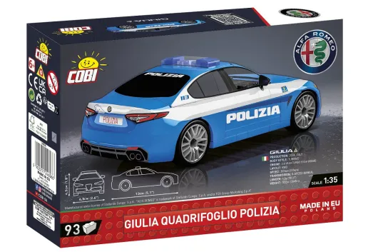COBI Klemmbausteine Autos Alfa Romeo Gulia Quadrifoglio Polizia - 93 Teile