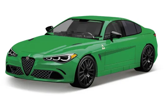 COBI Klemmbausteine Autos Alfa Romeo Gulia Quadrifoglio Grün - 90 Teile