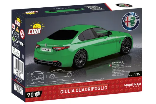 COBI Klemmbausteine Autos Alfa Romeo Gulia Quadrifoglio Grün - 90 Teile