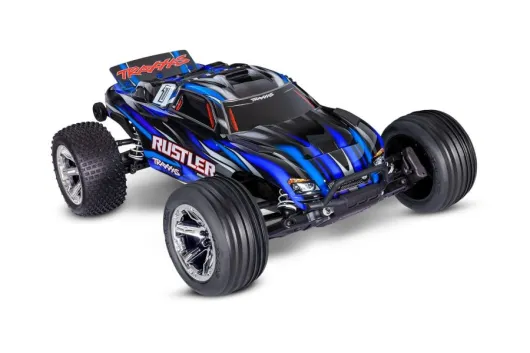 Traxxas Rustler 1/10 2WD Stadium-Truck in blau RTR Brushless HD