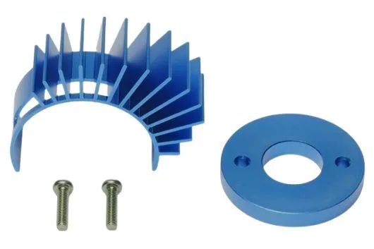 Tuning Motorkühlrippen aus Aluminium in blau für original 540er Motor für Tamiya DT03