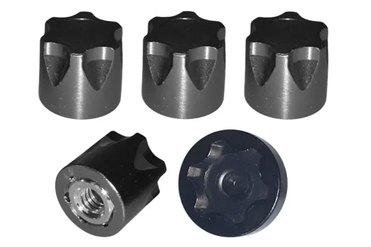 M4 Geschlossene Radmuttern Stoppmutter CW 10x10mm aus Aluminium mit Flansch in schwarz eloxiert 4Stück mit Werkzeug