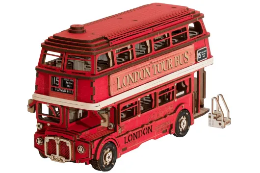 Lasercut Holzbausatz Funktionsmodell London Tour Bus - 255 Teile