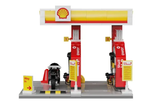 CaDA Klemmbausteine Shell Tankstelle - 305 Teile