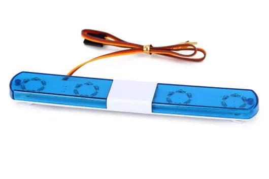 MBW RC CAR Tuningteile für 1/10 Modellautos LED Licht Set mit 5 Modis 4,8-6V Polizei Leuchtbalken Warnlichtbalken (blau)