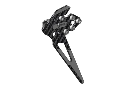 Rakonheli CNC vertikale Finne mit Heckmotorhalterung aus Carbonfaser mit Aluminium in Silber für Blade InFusion 120