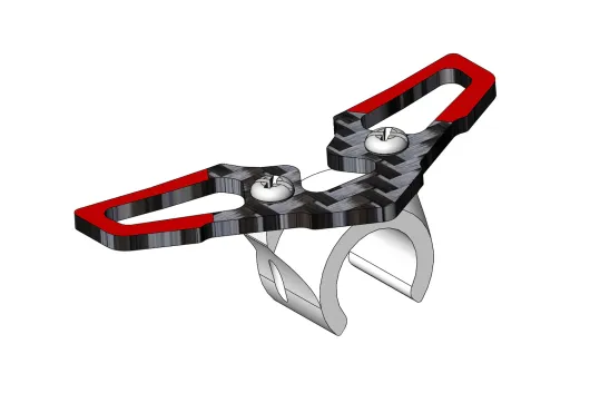 Rakonheli Höhenleitwerk und Halterung aus Carbonfaser hochpräzise gefräst aus PTFE (Polytetrafluorethylen) in Rot für Blade InFusion 120