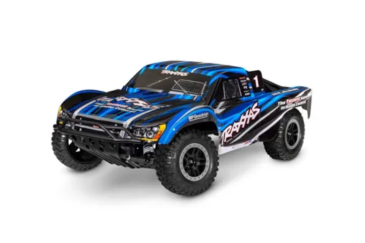 Traxxas Slash blau 1/10 2WD Short-Course RTR Brushed, HD, mit Akku und 4A USB-C-Lader Clipless