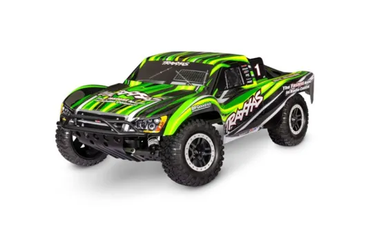 Traxxas Slash grün 1/10 2WD Short-Course RTR Brushed, HD, mit Akku und 4A USB-C-Lader Clipless